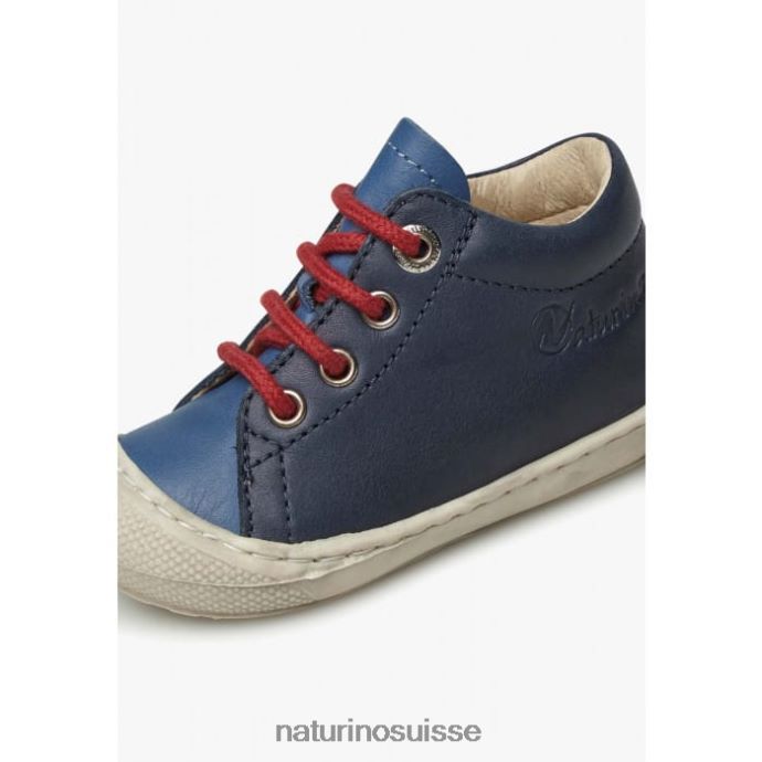 enfants cocon T88FLL178 Naturino chaussures premiers pas en cuir nappa marine-bleu clair