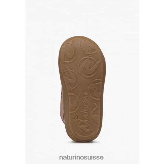 enfants cocon T88FLL188 Naturino bottines pour tout-petits en daim à imprimé fleuri vieux rose