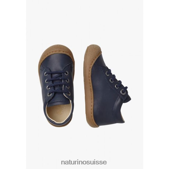 enfants cocon T88FLL196 Naturino chaussures pour tout-petits en cuir napa bleu