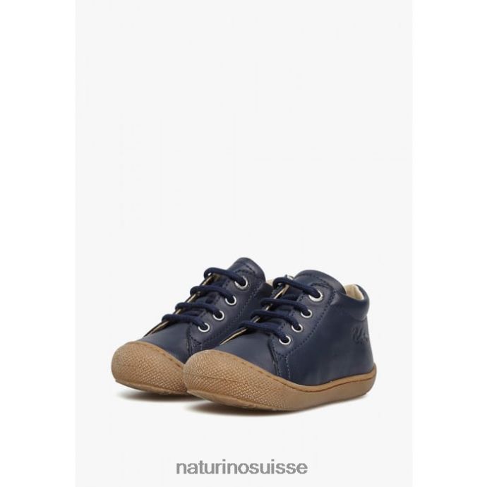 enfants cocon T88FLL196 Naturino chaussures pour tout-petits en cuir napa bleu
