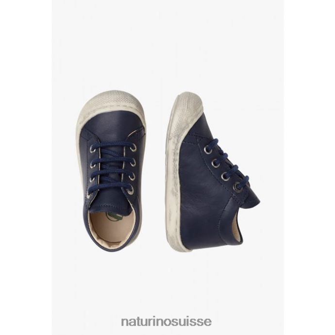 enfants cocon T88FLL199 Naturino chaussures premiers pas en cuir nappa bleu