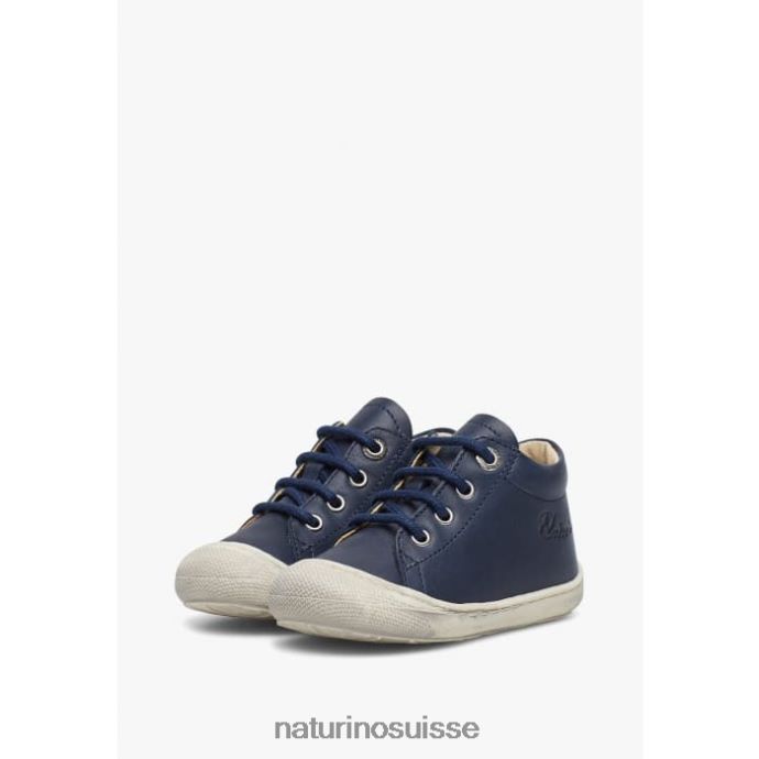 enfants cocon T88FLL199 Naturino chaussures premiers pas en cuir nappa bleu
