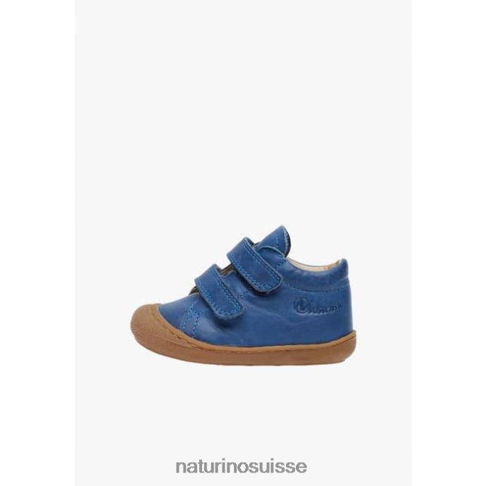 enfants cocon T88FLL200 Naturino chaussures premiers pas en cuir nappa bleu cobalt