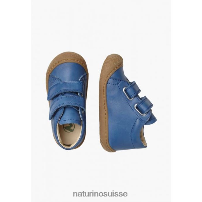 enfants cocon T88FLL200 Naturino chaussures premiers pas en cuir nappa bleu cobalt