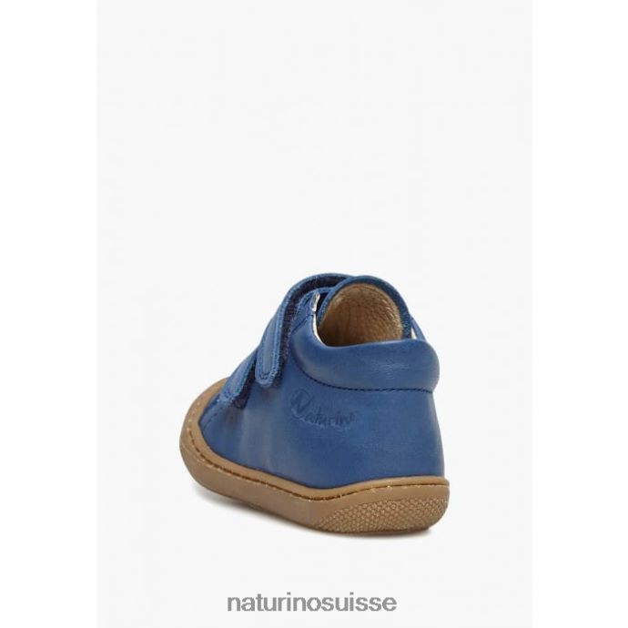 enfants cocon T88FLL200 Naturino chaussures premiers pas en cuir nappa bleu cobalt