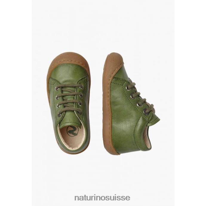 enfants cocon T88FLL201 Naturino chaussures pour tout-petits en cuir napa vert