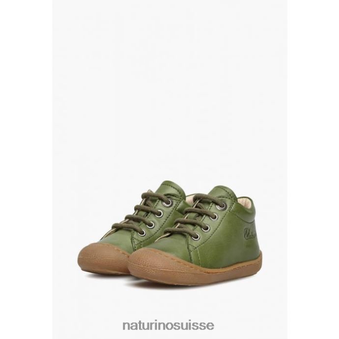 enfants cocon T88FLL201 Naturino chaussures pour tout-petits en cuir napa vert