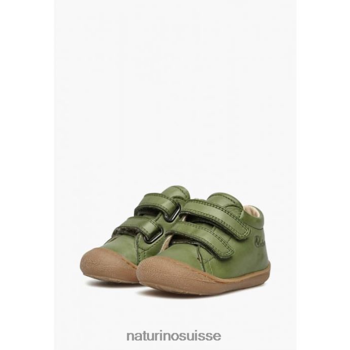 enfants cocon T88FLL202 Naturino chaussures premiers pas en cuir nappa vert