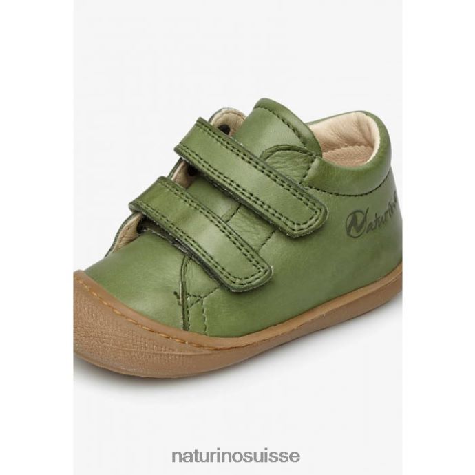 enfants cocon T88FLL202 Naturino chaussures premiers pas en cuir nappa vert