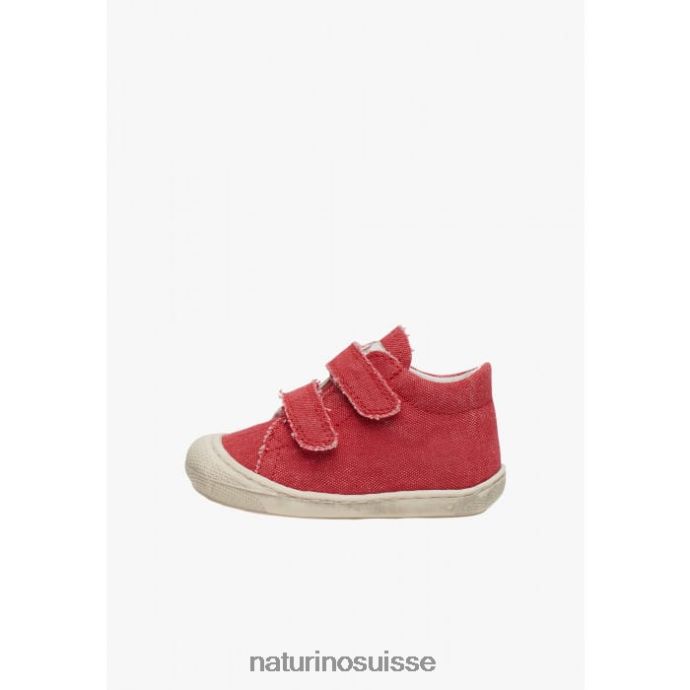 enfants cocon T88FLL206 Naturino chaussures premiers pas en toile rouge