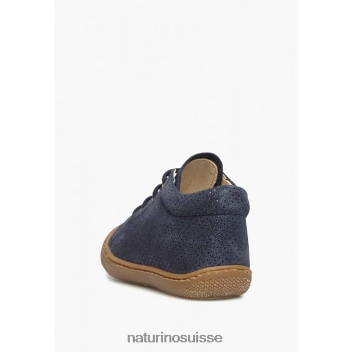 enfants cocon T88FLL210 Naturino premier pas en suède lamé bleu