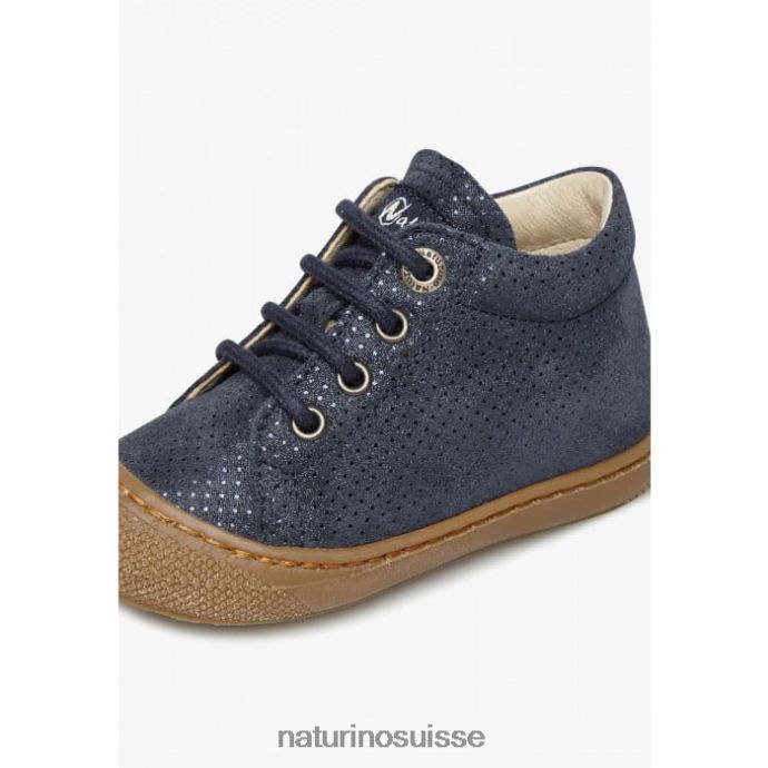 enfants cocon T88FLL210 Naturino premier pas en suède lamé bleu