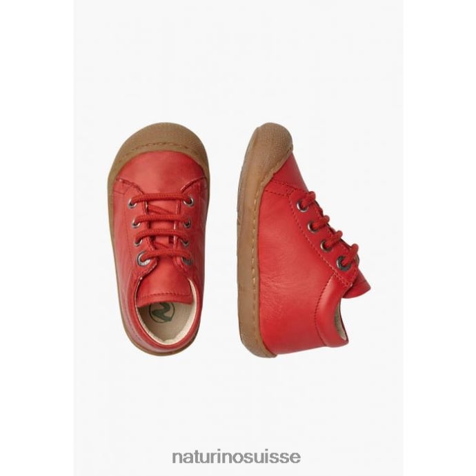 enfants cocon T88FLL219 Naturino chaussures pour tout-petits en cuir napa rouge