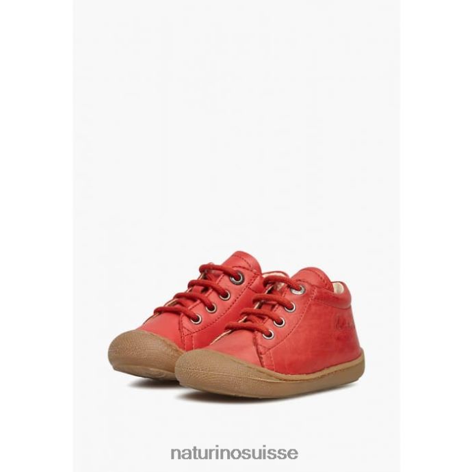 enfants cocon T88FLL219 Naturino chaussures pour tout-petits en cuir napa rouge