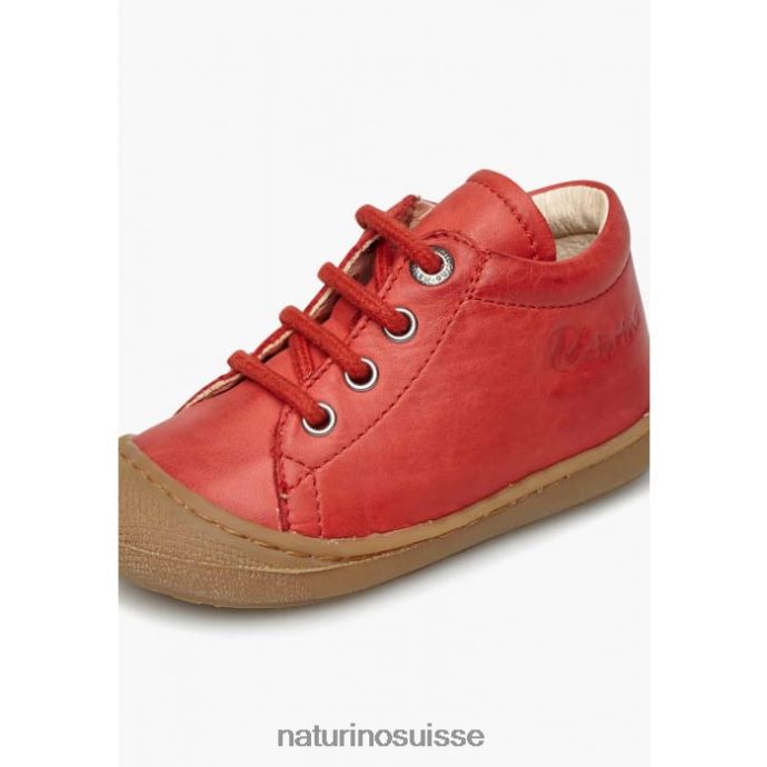 enfants cocon T88FLL219 Naturino chaussures pour tout-petits en cuir napa rouge