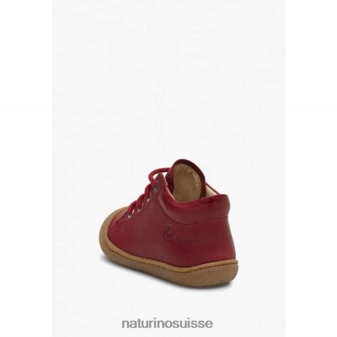 enfants cocon T88FLL223 Naturino chaussures pour tout-petits en cuir napa rouge grenat