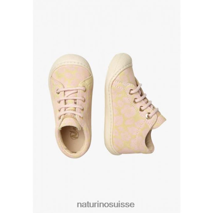 enfants cocon T88FLL79 Naturino chaussures premiers pas en suède rose poudré-doré