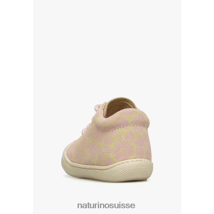 enfants cocon T88FLL79 Naturino chaussures premiers pas en suède rose poudré-doré
