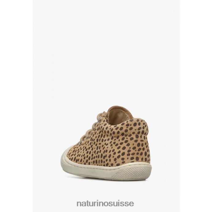 enfants cocon T88FLL91 Naturino chaussures premiers pas en suède imprimé poney beige-noir