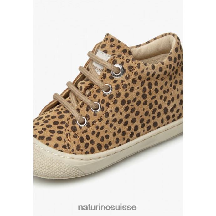 enfants cocon T88FLL91 Naturino chaussures premiers pas en suède imprimé poney beige-noir