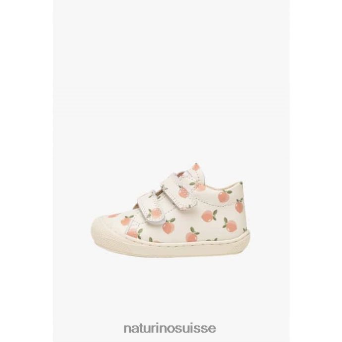 enfants cocon vl T88FLL100 Naturino bottines pour tout-petits en cuir à imprimé abricot crème