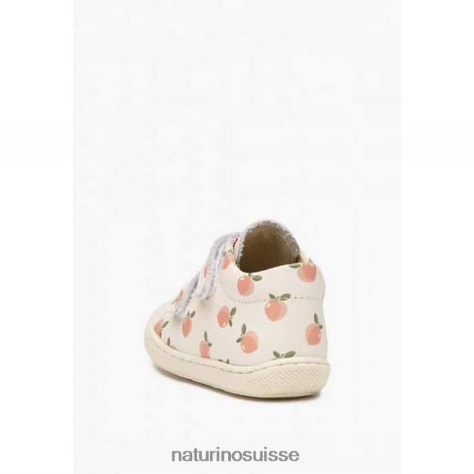 enfants cocon vl T88FLL100 Naturino bottines pour tout-petits en cuir à imprimé abricot crème