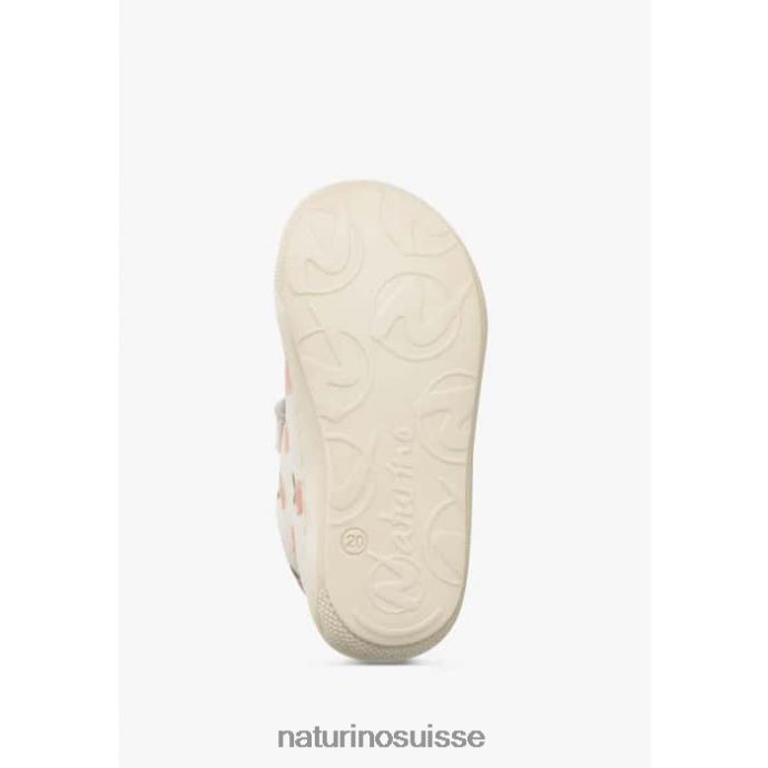enfants cocon vl T88FLL100 Naturino bottines pour tout-petits en cuir à imprimé abricot crème