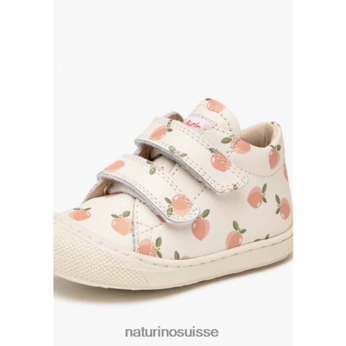 enfants cocon vl T88FLL100 Naturino bottines pour tout-petits en cuir à imprimé abricot crème