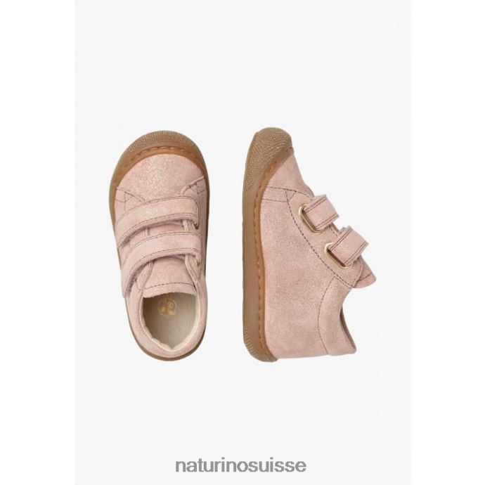 enfants cocon vl T88FLL121 Naturino premier pas en daim pailleté vieux rose