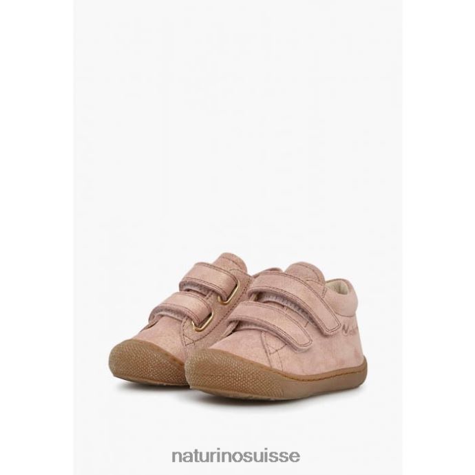 enfants cocon vl T88FLL121 Naturino premier pas en daim pailleté vieux rose