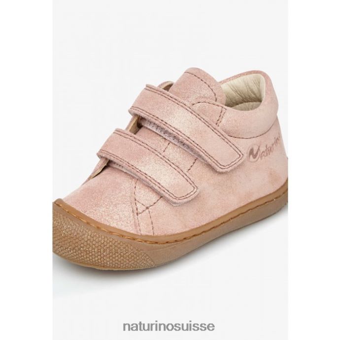 enfants cocon vl T88FLL121 Naturino premier pas en daim pailleté vieux rose