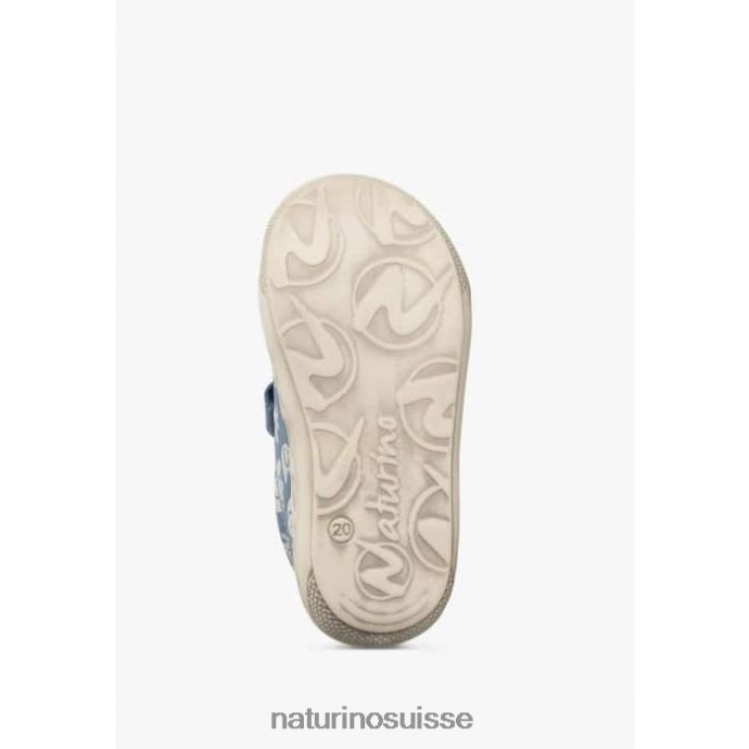 enfants cocon vl T88FLL145 Naturino chaussures premiers pas en cuir avec imprimé éléphant bleu clair