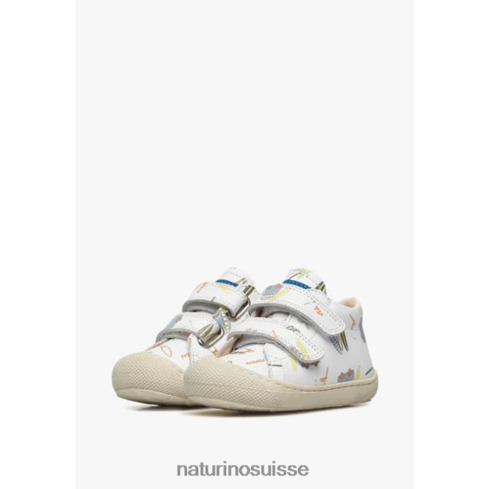 enfants cocon vl T88FLL148 Naturino chaussures premiers pas en cuir blanc