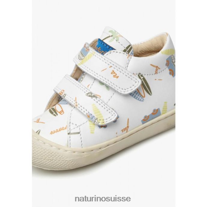 enfants cocon vl T88FLL148 Naturino chaussures premiers pas en cuir blanc