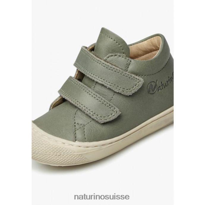enfants cocon vl T88FLL149 Naturino chaussures premiers pas en cuir nappa vert foncé