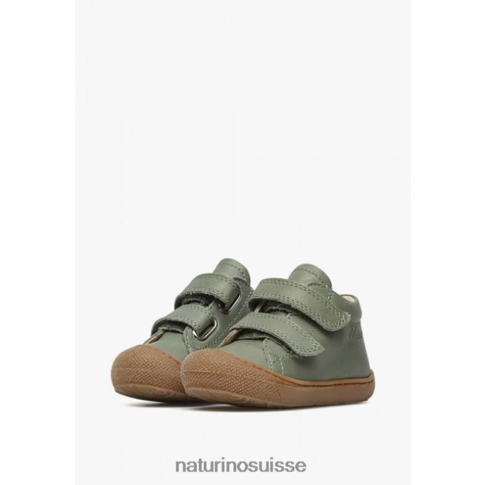 enfants cocon vl T88FLL151 Naturino chaussures premiers pas en cuir nappa vert clair