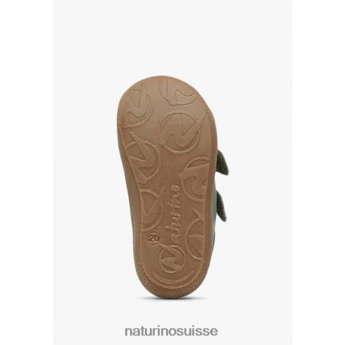 enfants cocon vl T88FLL151 Naturino chaussures premiers pas en cuir nappa vert clair