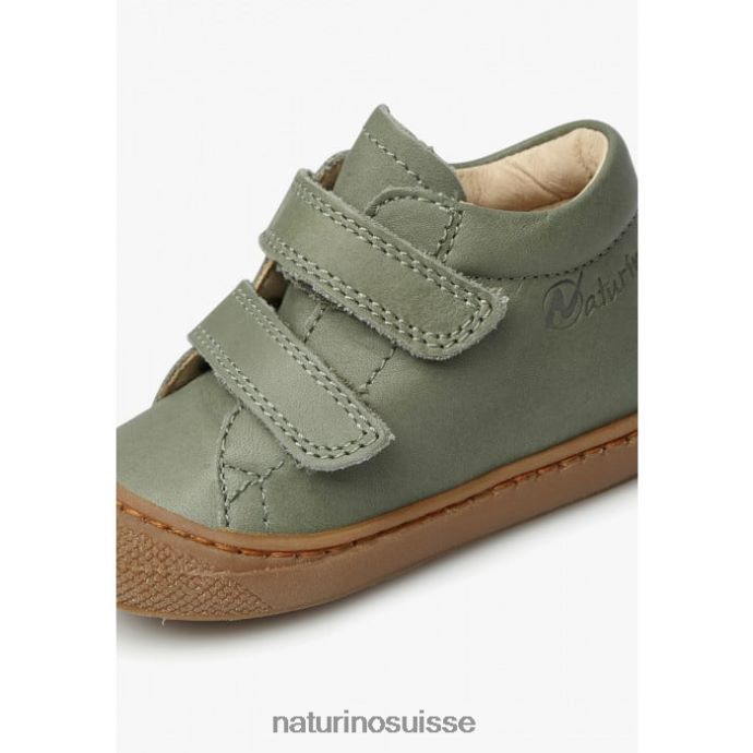 enfants cocon vl T88FLL151 Naturino chaussures premiers pas en cuir nappa vert clair