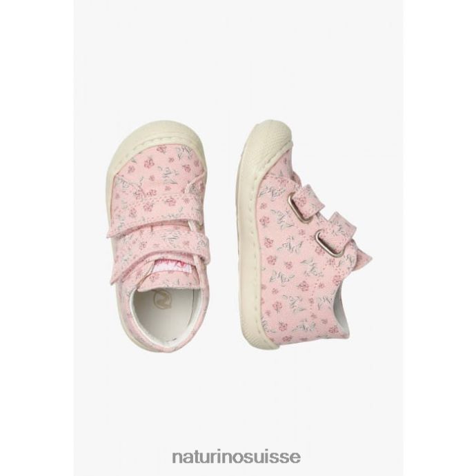 enfants cocon vl T88FLL156 Naturino chaussures premiers pas en tissu avec imprimé rose rose