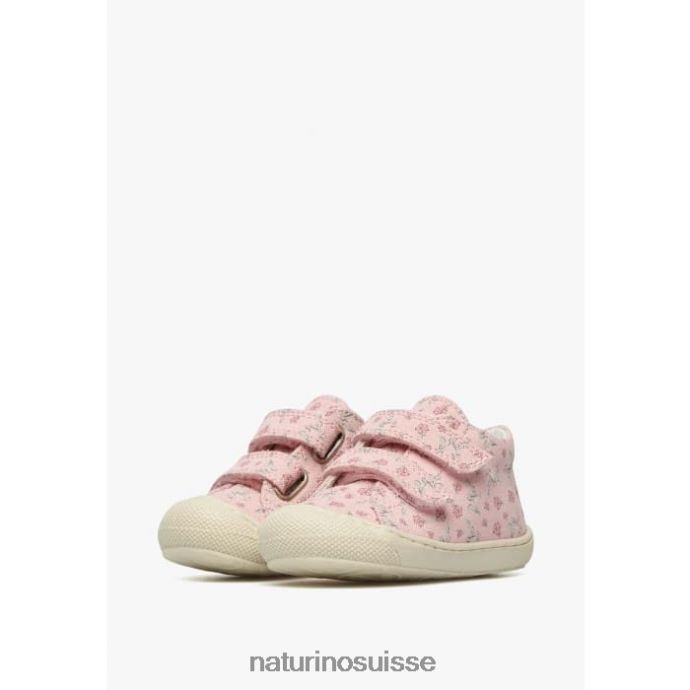 enfants cocon vl T88FLL156 Naturino chaussures premiers pas en tissu avec imprimé rose rose