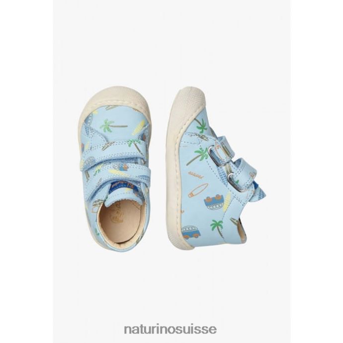 enfants cocon vl T88FLL159 Naturino chaussures premiers pas en cuir bleu ciel