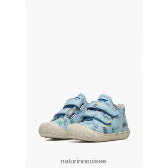 enfants cocon vl T88FLL159 Naturino chaussures premiers pas en cuir bleu ciel