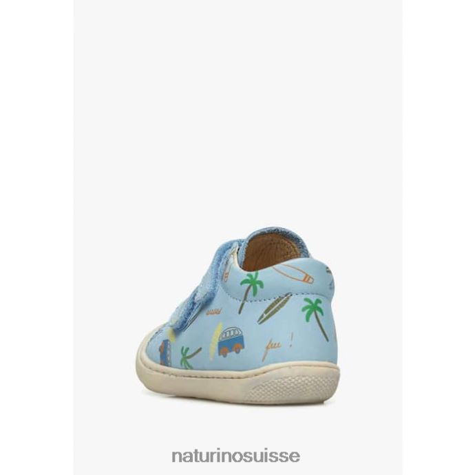 enfants cocon vl T88FLL159 Naturino chaussures premiers pas en cuir bleu ciel