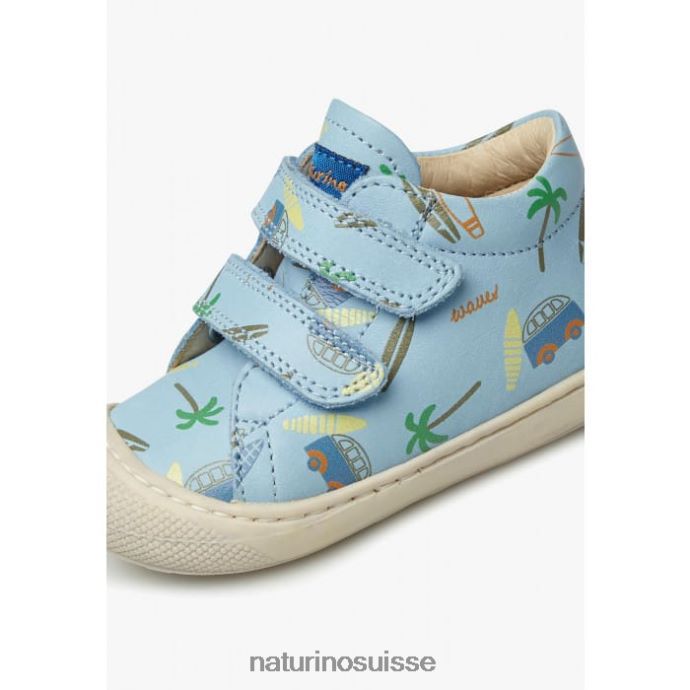 enfants cocon vl T88FLL159 Naturino chaussures premiers pas en cuir bleu ciel
