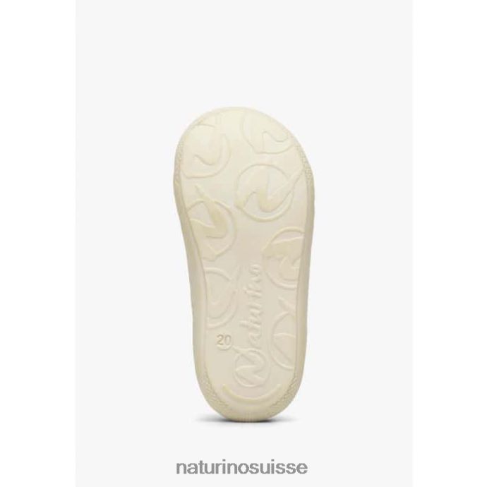 enfants cocon vl T88FLL160 Naturino chaussures premiers pas en cuir blanc-argent