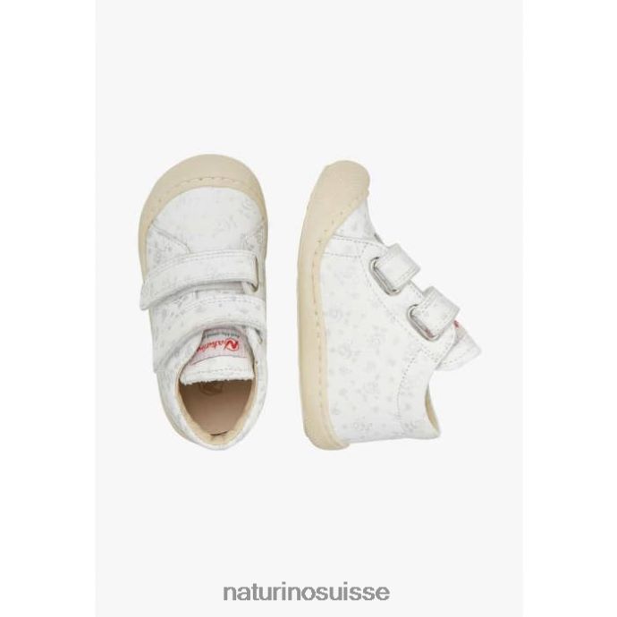 enfants cocon vl T88FLL164 Naturino chaussures premiers pas en tissu avec imprimé rose blanc