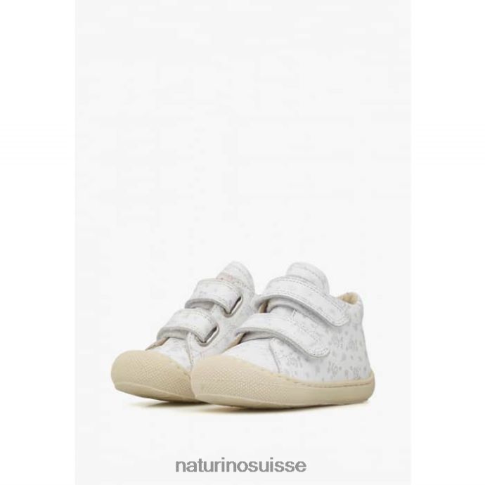 enfants cocon vl T88FLL164 Naturino chaussures premiers pas en tissu avec imprimé rose blanc
