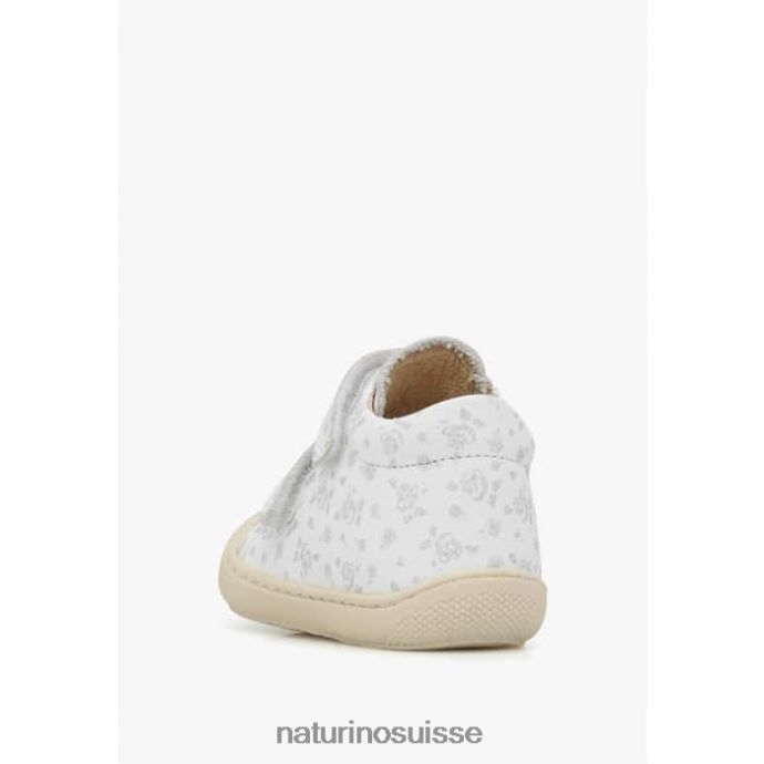 enfants cocon vl T88FLL164 Naturino chaussures premiers pas en tissu avec imprimé rose blanc