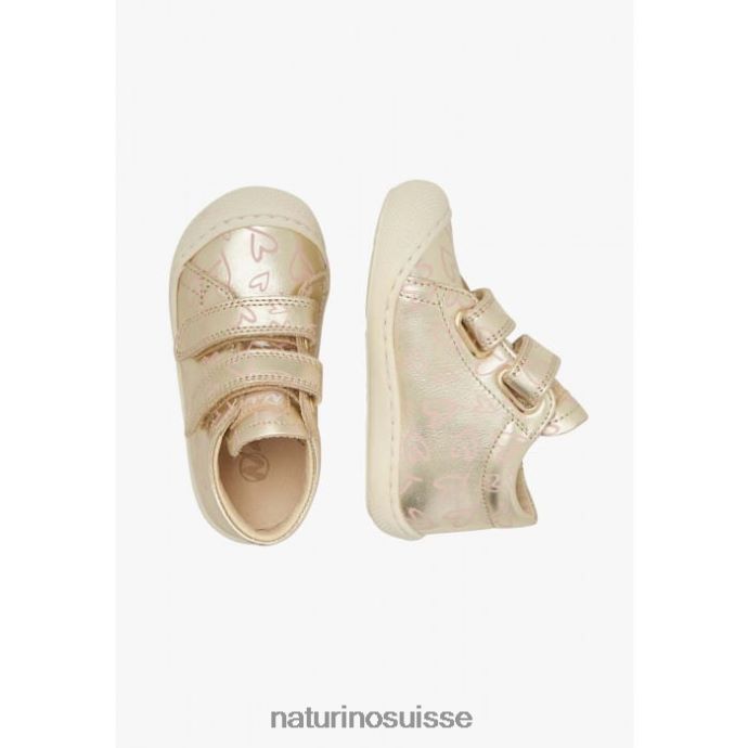 enfants cocon vl T88FLL168 Naturino chaussures premiers pas en cuir platine