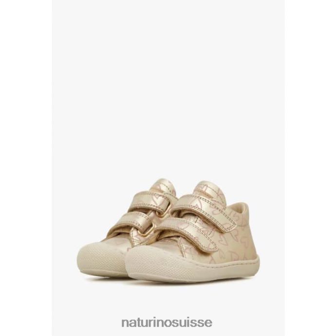 enfants cocon vl T88FLL168 Naturino chaussures premiers pas en cuir platine